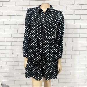 Stradivarius Smock Shirt Polka Dot Dress - Size Medium